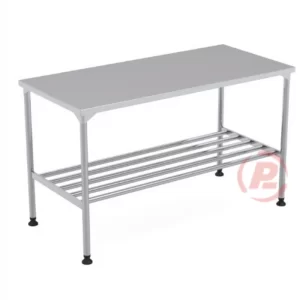 Mesa Tampo Liso 170cm Inox 304 Com Grade 170x90x70 - M304/17G